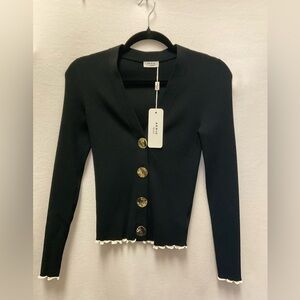 Akris Punto Black Knit Cardigan